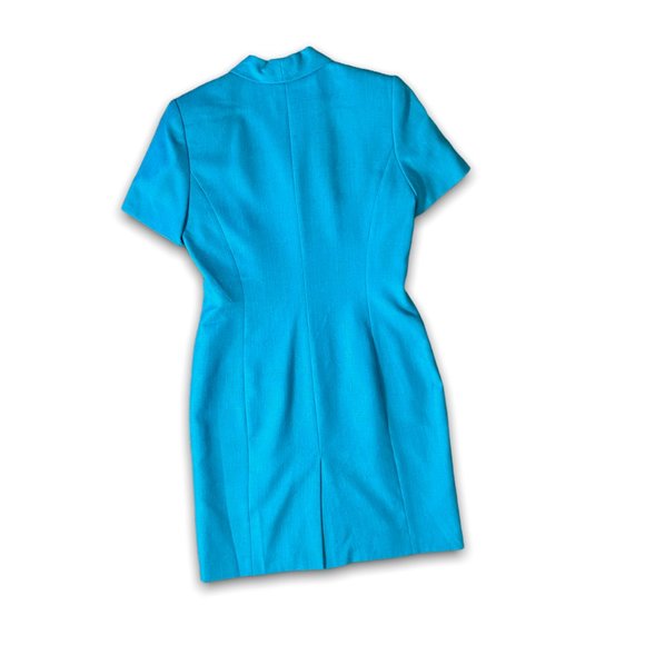 Vintage 90s Kasper ASL Blue Blazer Short Sleeve Mini Dress - Picture 5 of 8